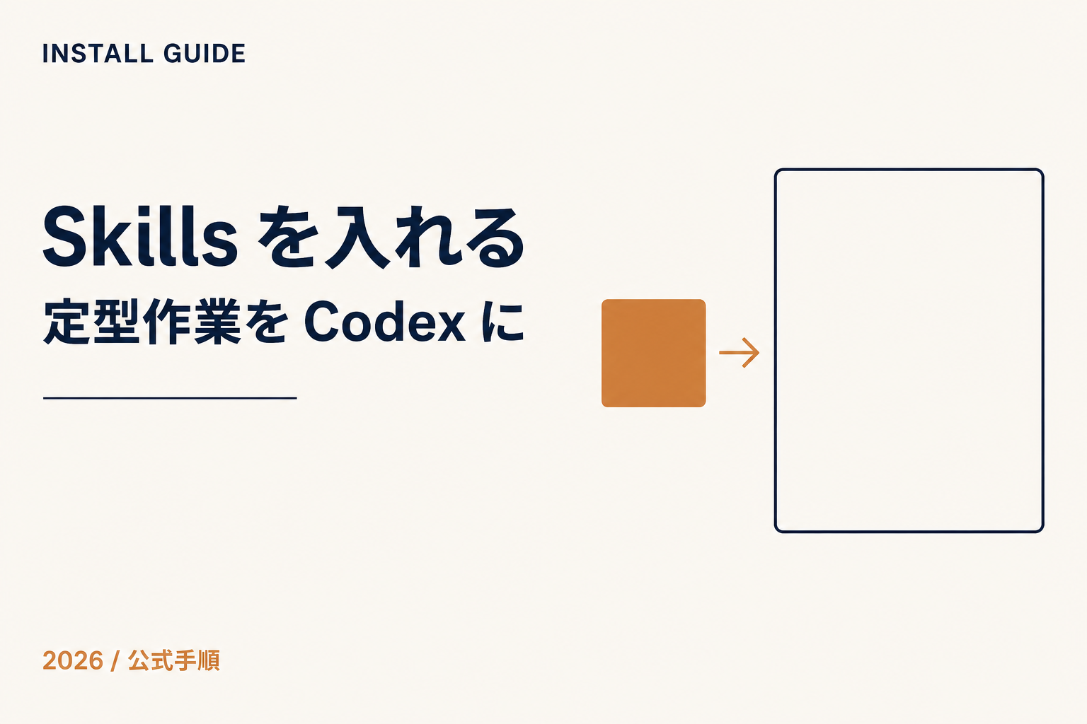 Codex Skills を入れる公式手順 — 定型作業を Codex に教え込む